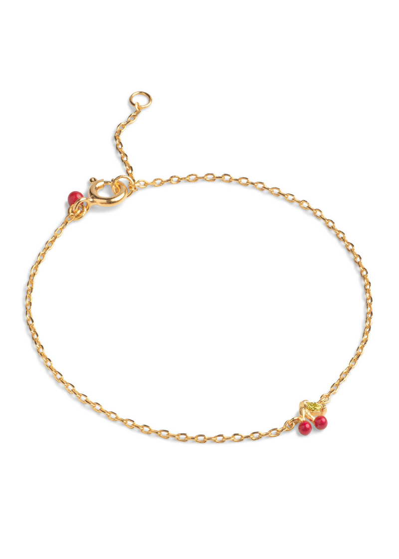 Enamel Cherry Bracelet