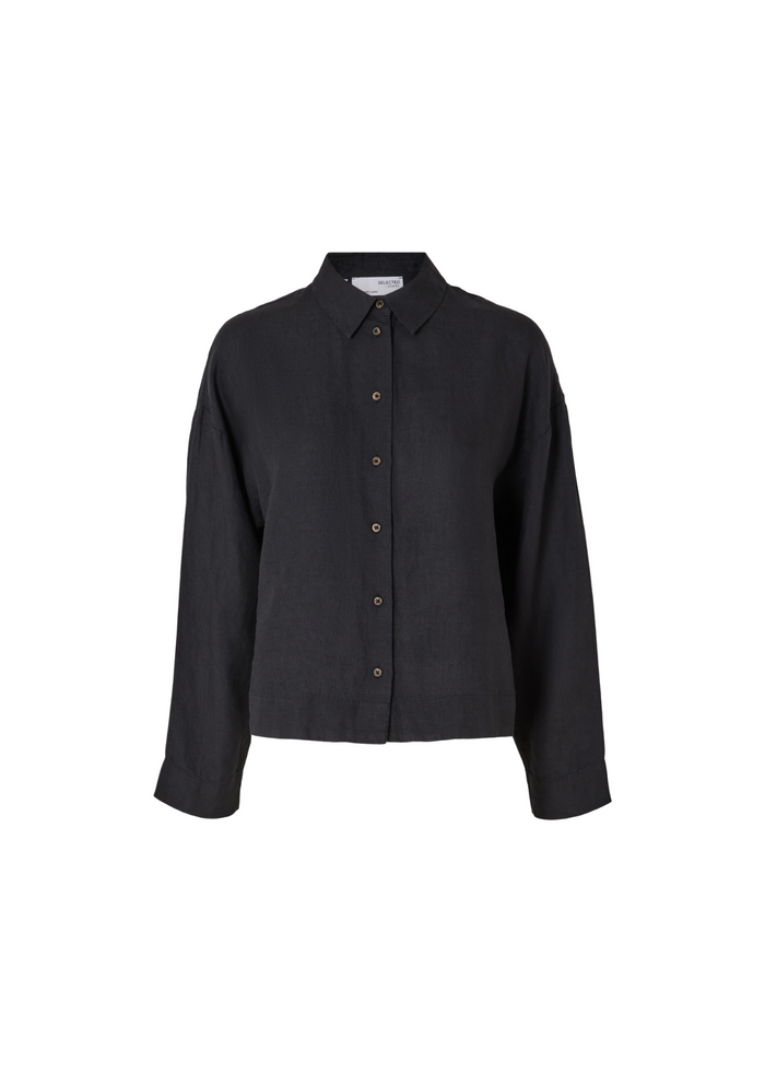 Selected Femme Linnie Linen Shirt - Black