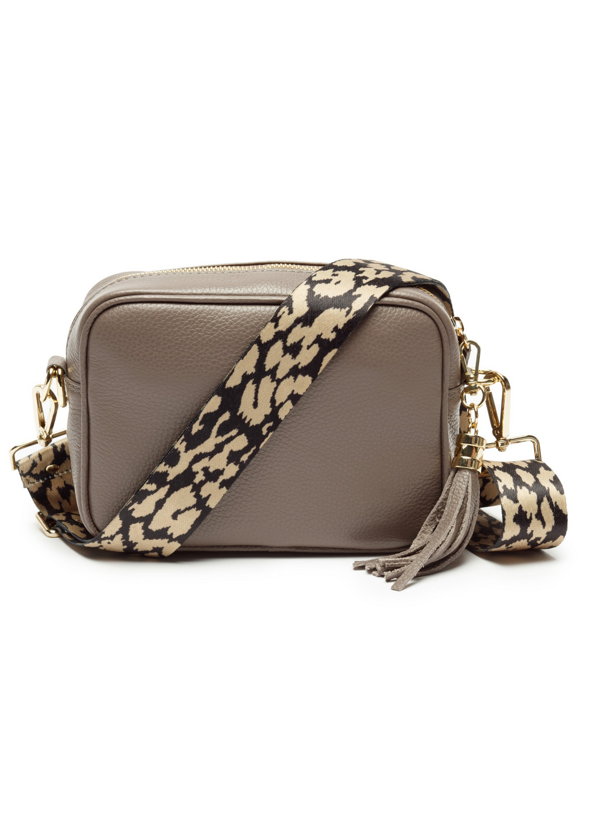 Elie Beaumont Crossbody Bag - Grey + Leopard Strap