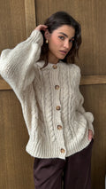 Charli Evie Cable Knit Cardigan - Cream