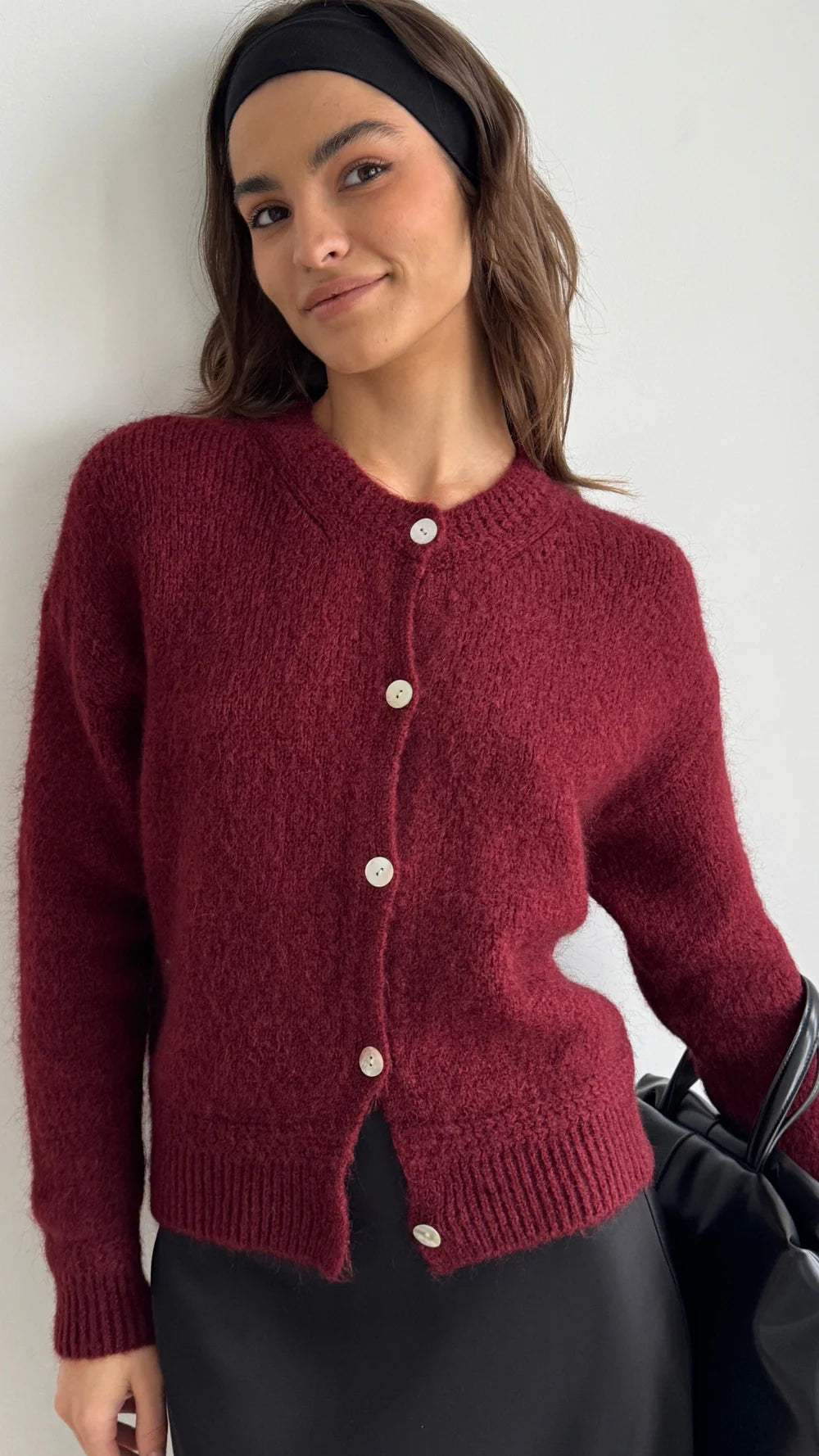 Charli Reyna Cardigan - Dark Cherry