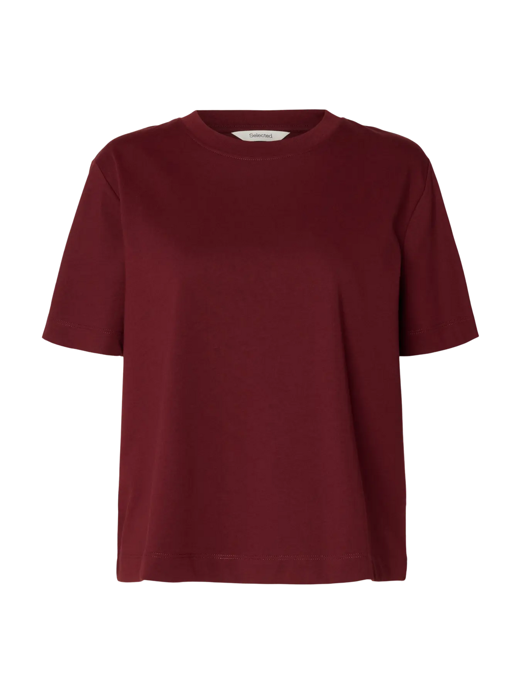 Selected Essential Boxy Tee - Tawny Port