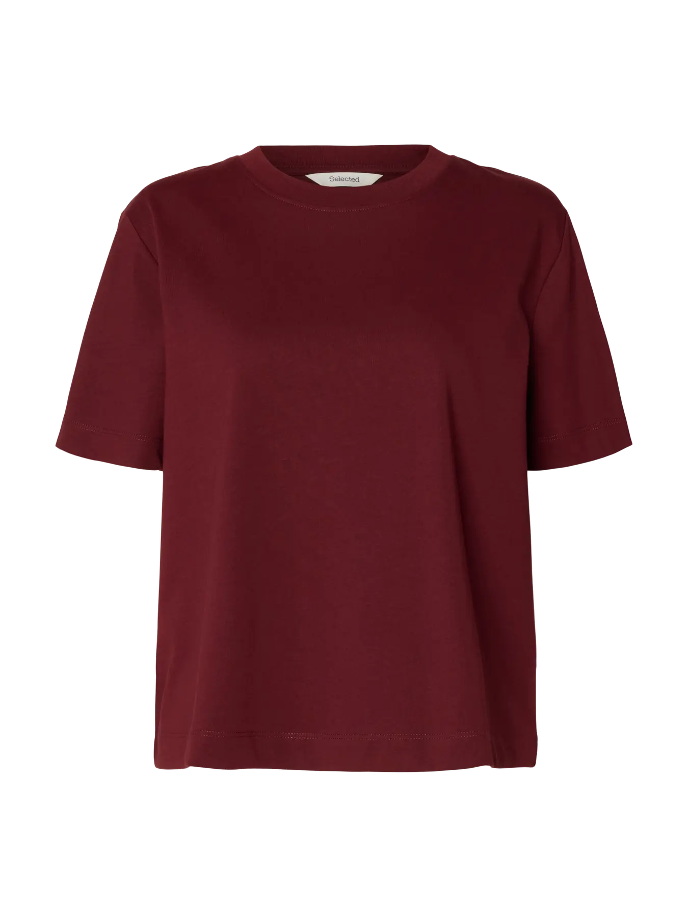 Selected Essential Boxy Tee - Tawny Port