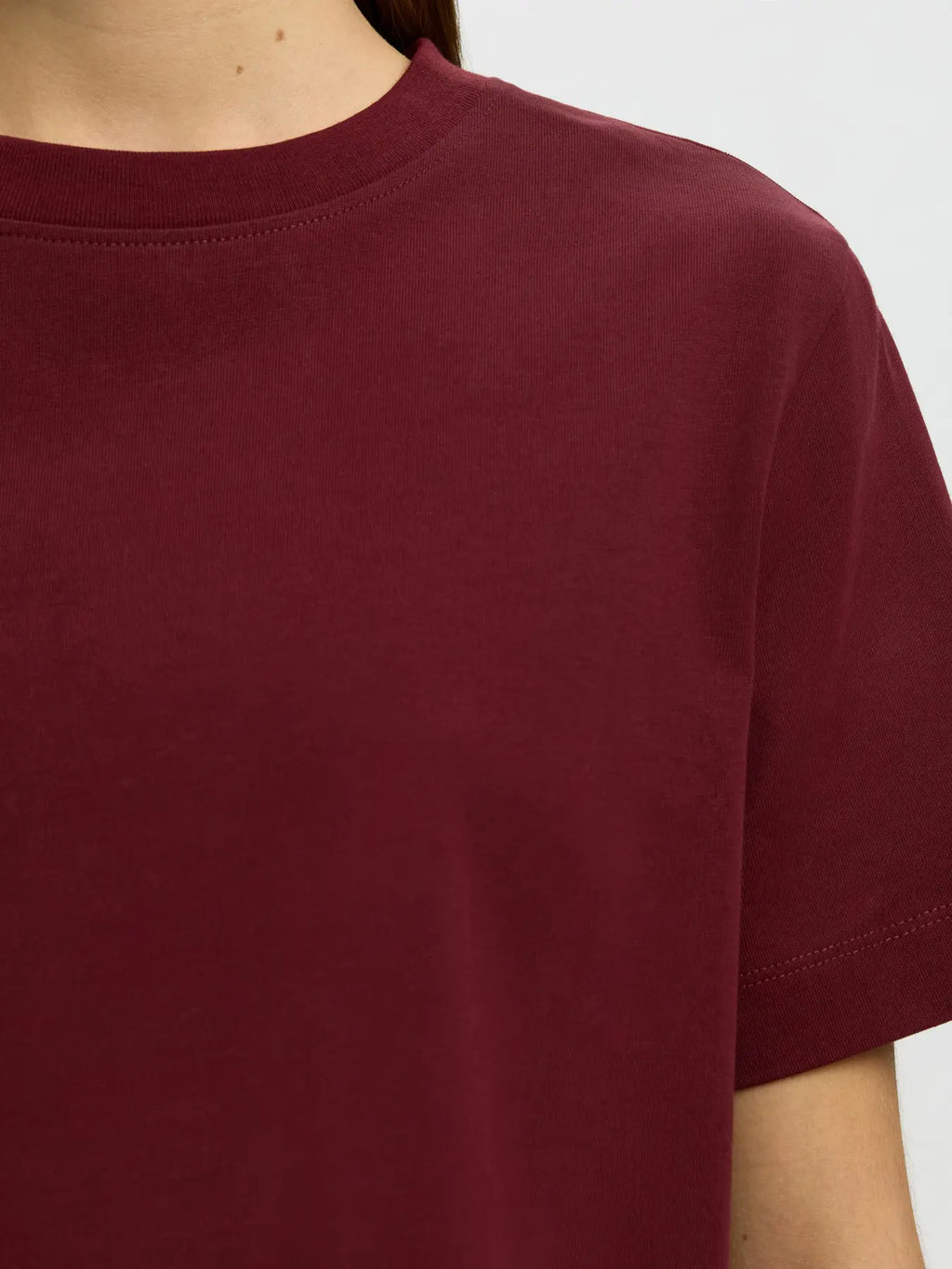 Selected Essential Boxy Tee - Tawny Port