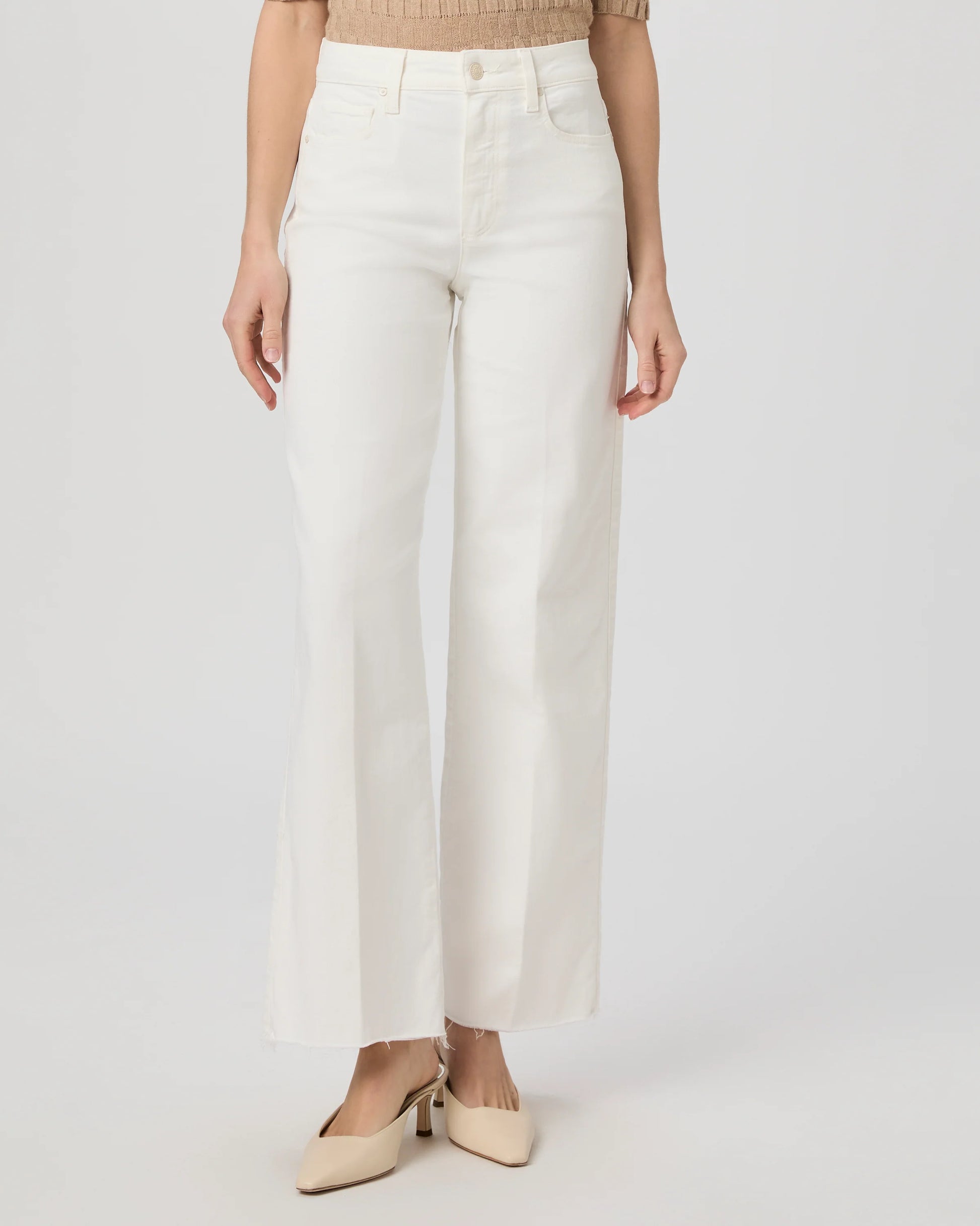 Paige Anessa 31" Wide Leg Jean - Tonal Ecru