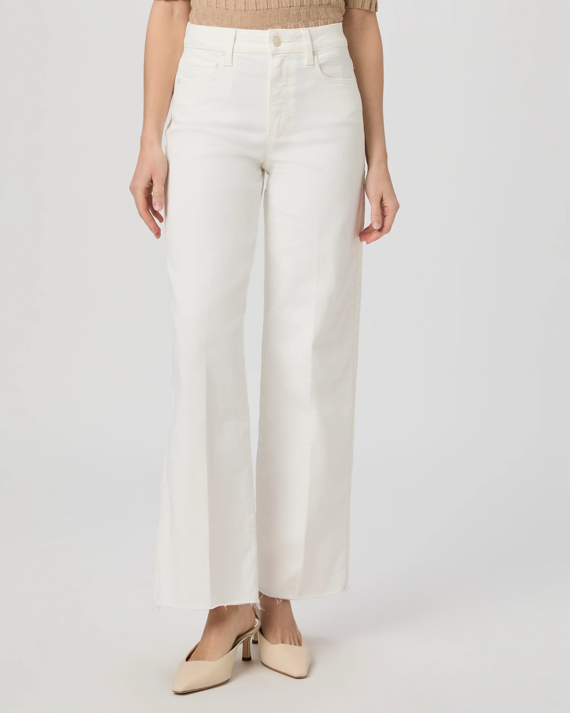 Paige Anessa 31" Wide Leg Jean - Tonal Ecru