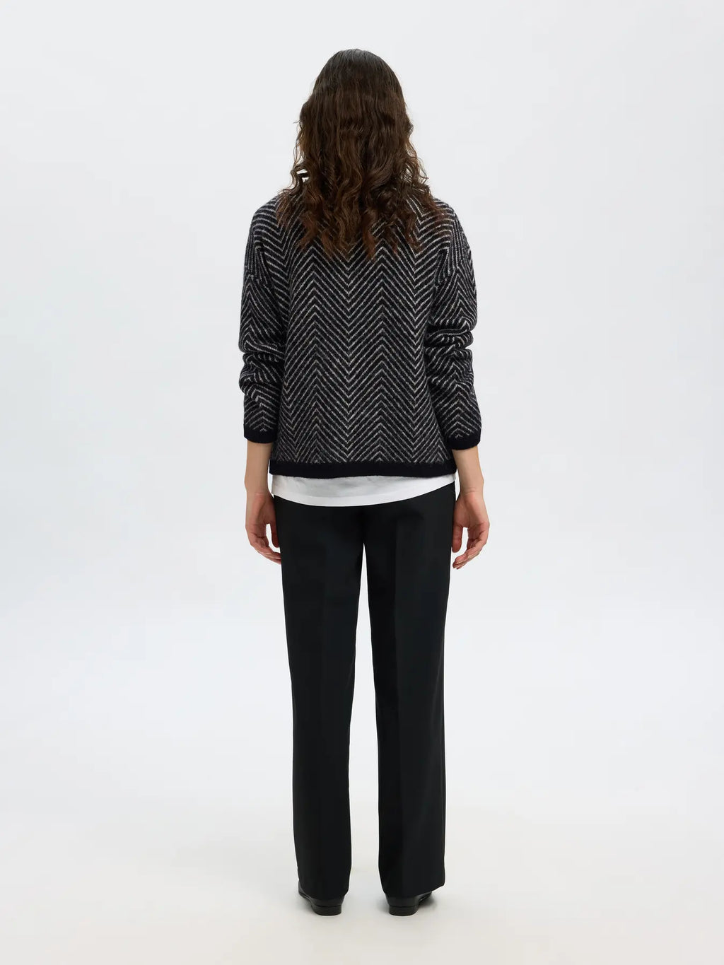 Selected Femme Lulu Herringbone - Black