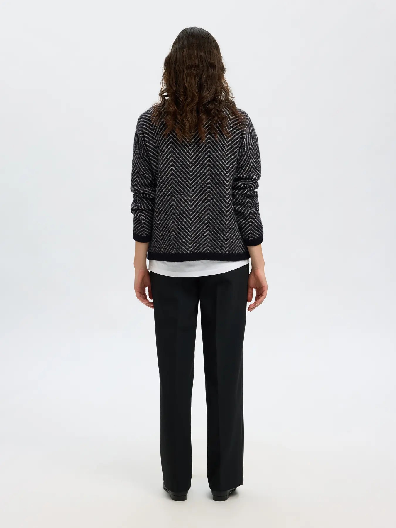 Selected Femme Lulu Herringbone - Black