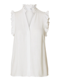Selected Femme Viva Ruffle Shirt - White