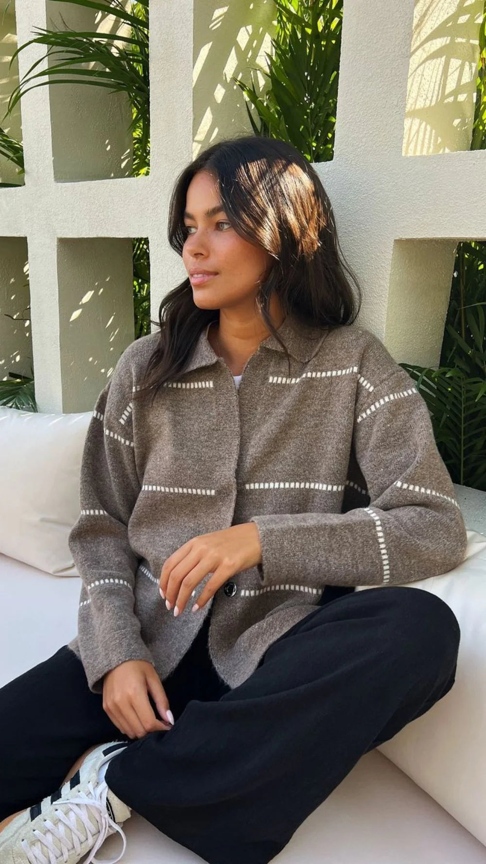 Charli Clara Stitch Cardigan - Sand