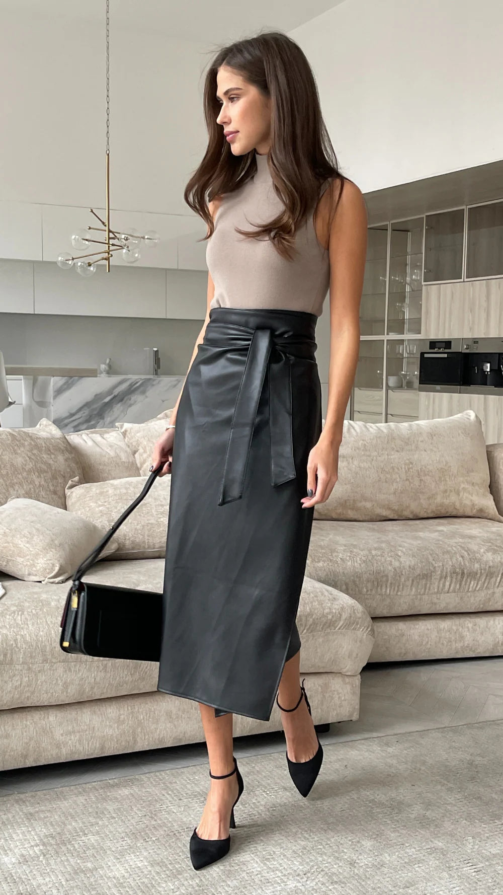 Charli Livia Wrap Skirt - Black