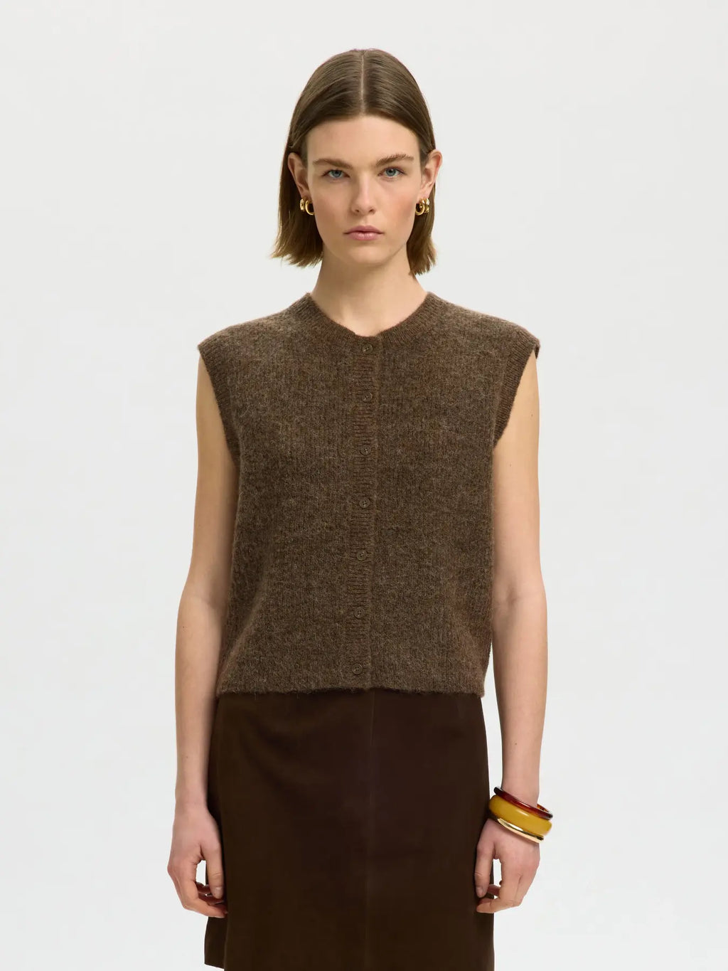 Selected Femme Lulu Tank Vest - Brown
