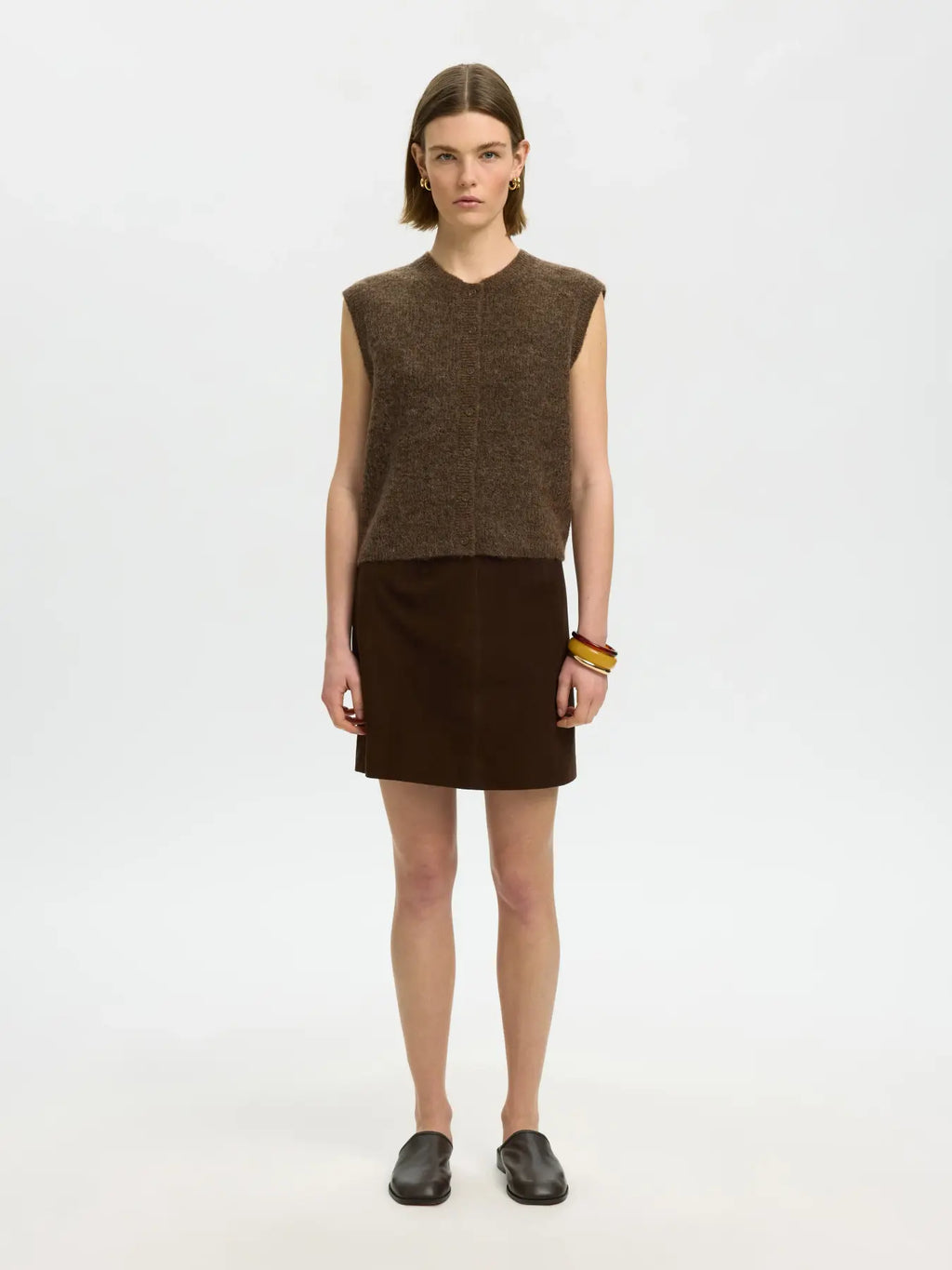 Selected Femme Lulu Tank Vest - Brown
