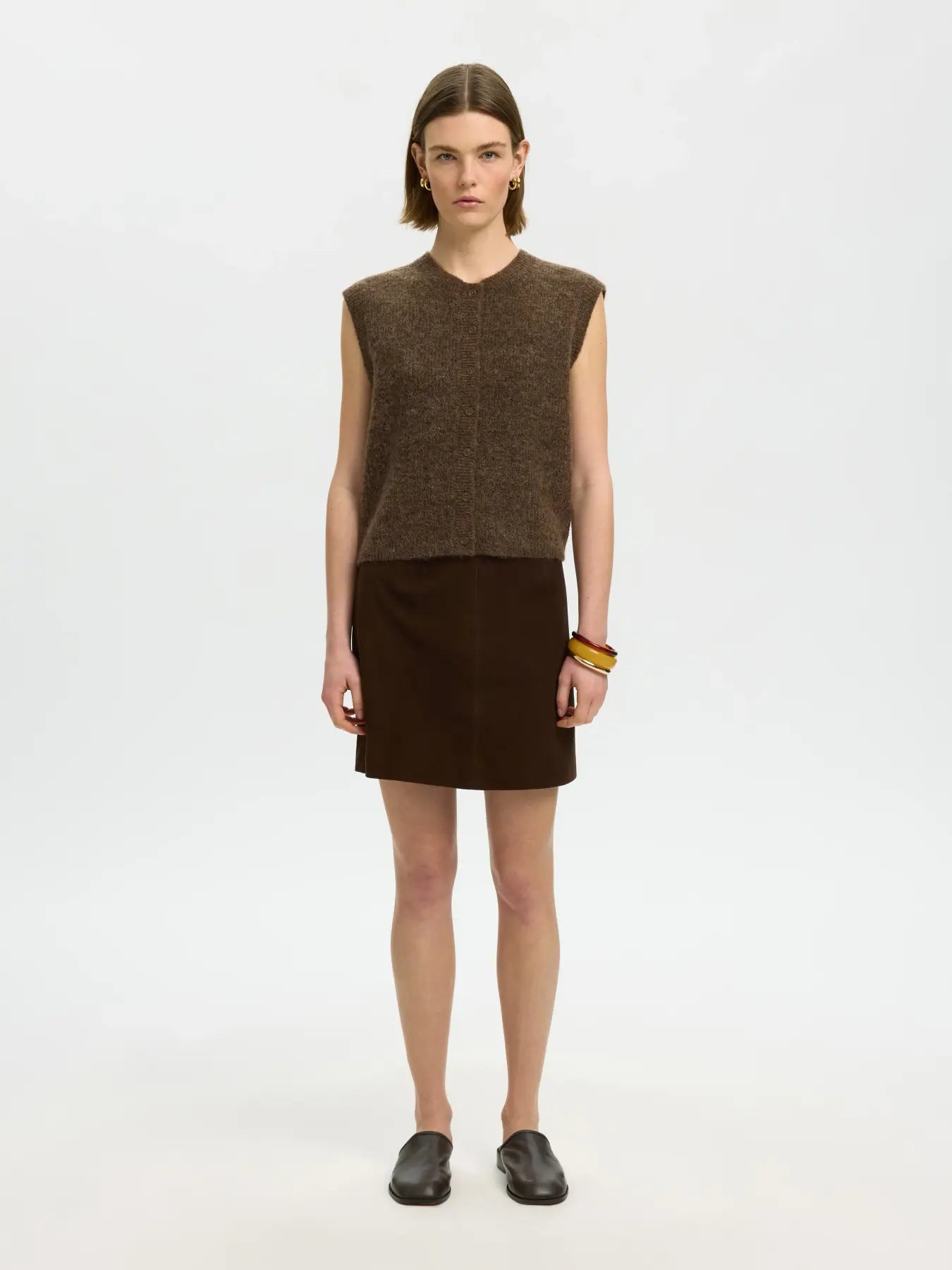 Selected Femme Lulu Tank Vest - Brown