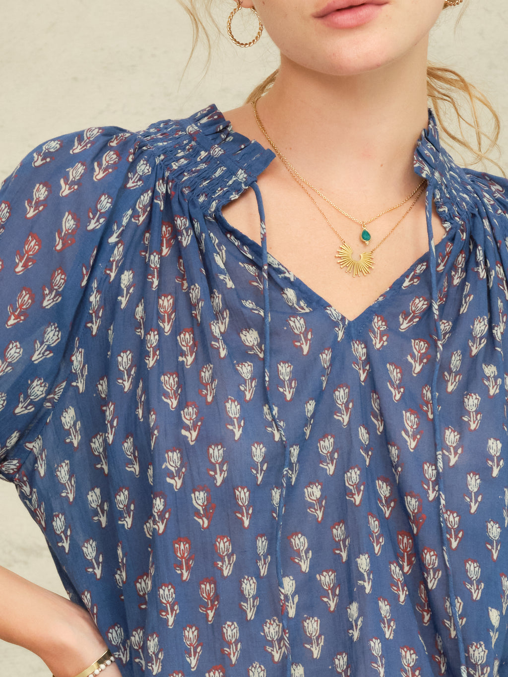 M.A.B.E Ari Print Top - Blue