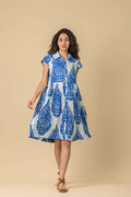 Dream Arlington Dress - White and Blue