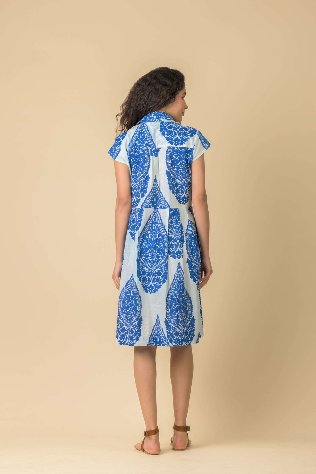 Dream Arlington Dress - White and Blue