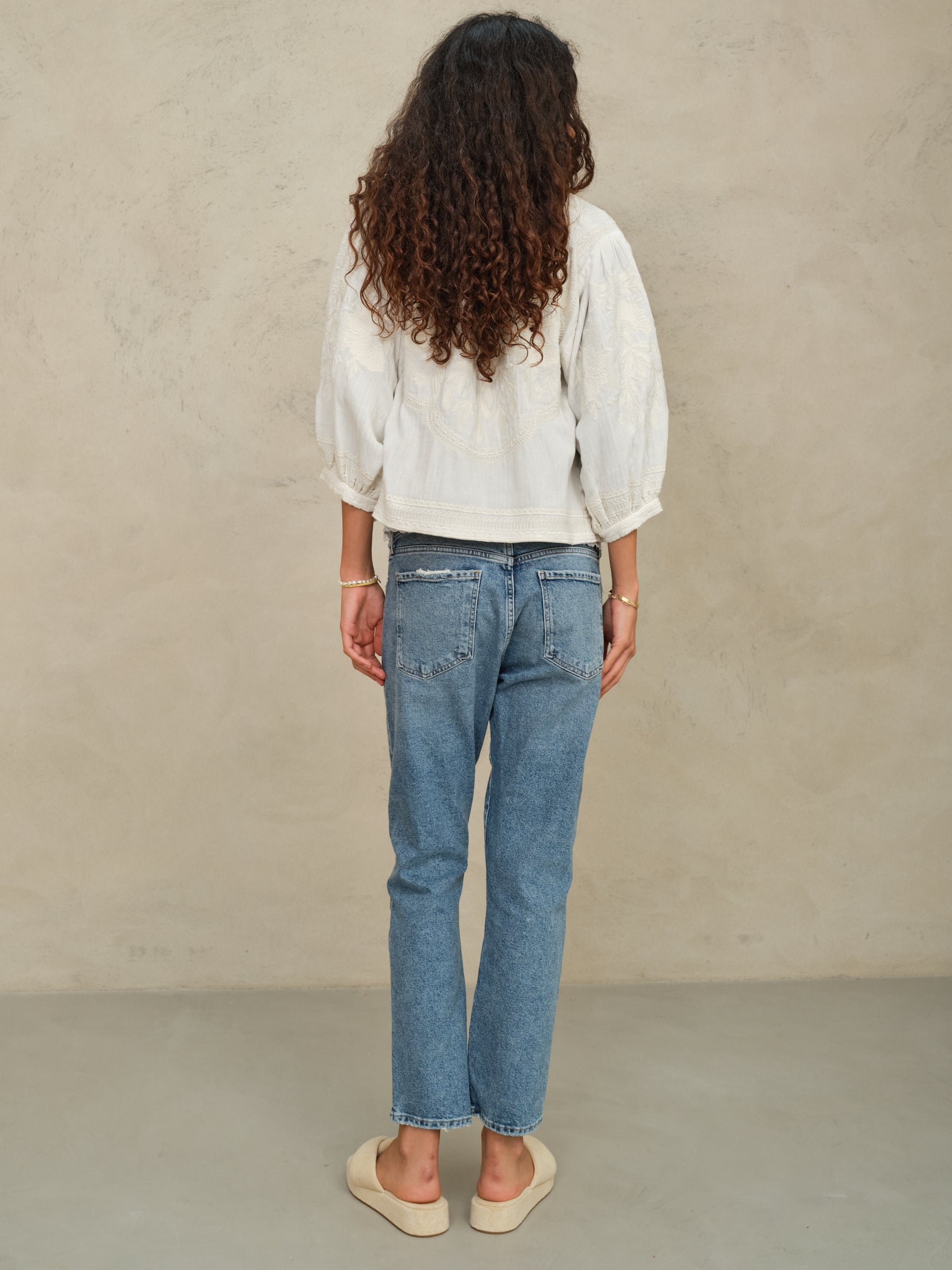 M.A.B.E Averi Embroidered Jacket - Ivory