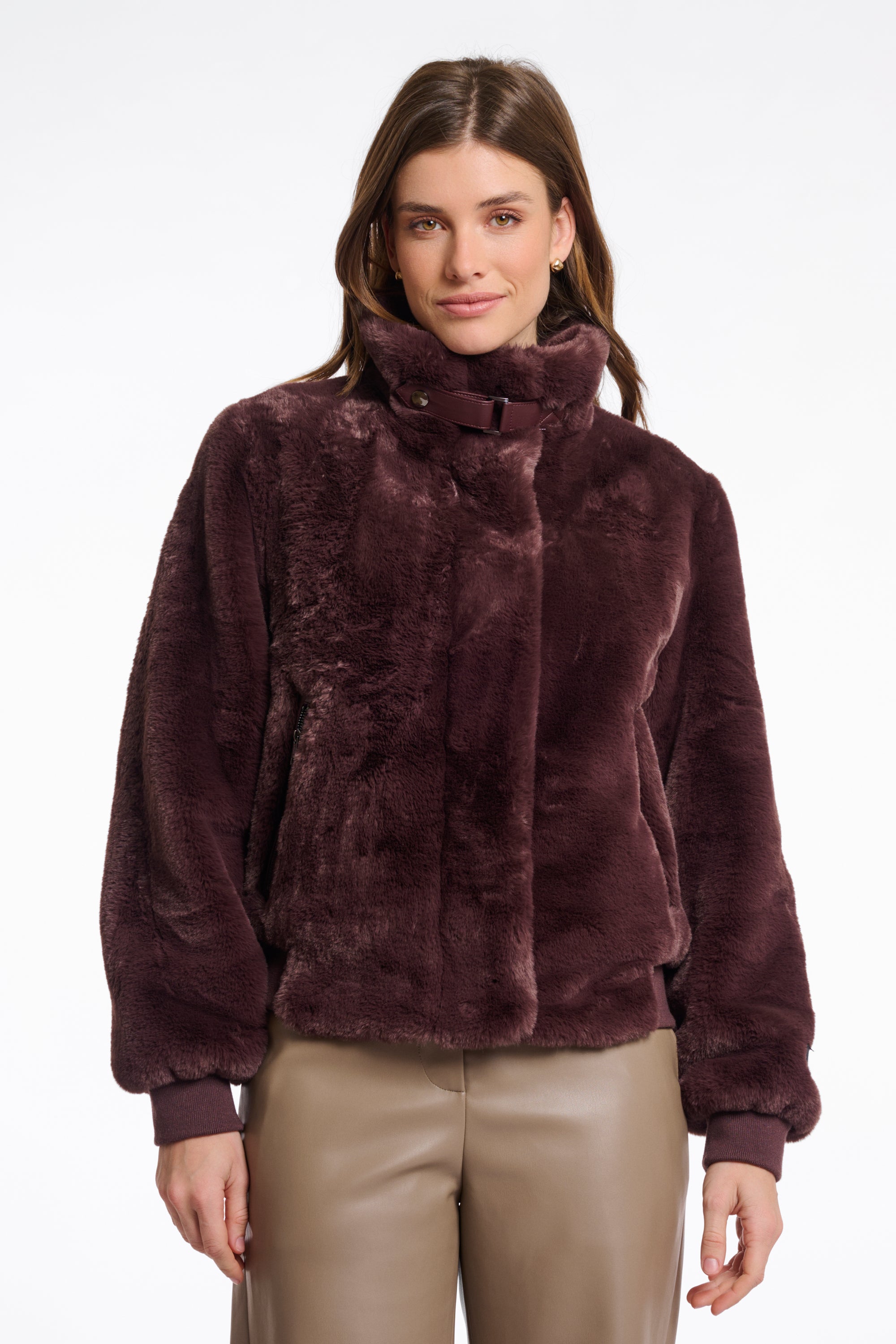 Rino & Pelle Ambra Faux Fur Jacket - Chocoate