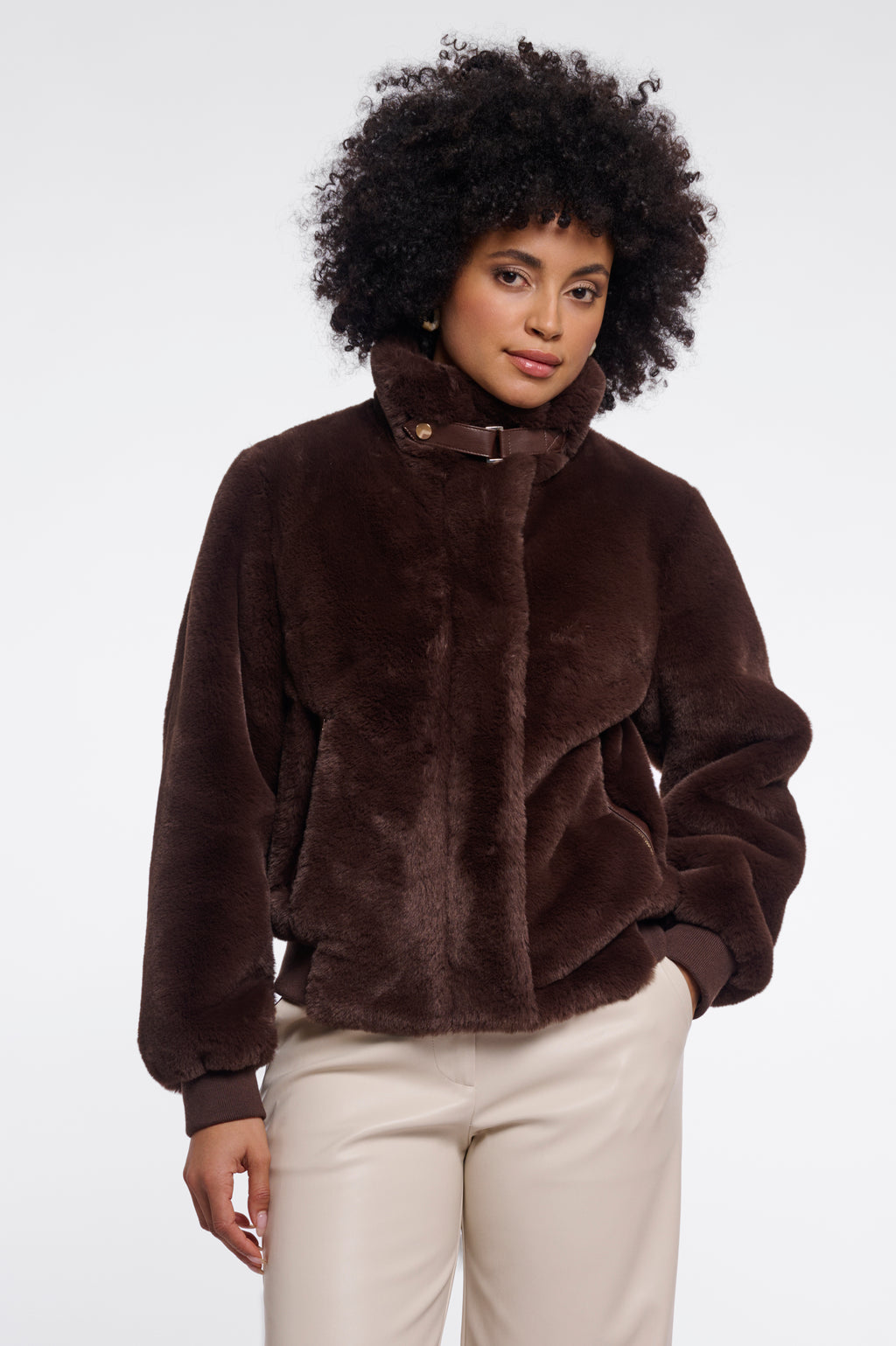 Rino & Pelle Ambra Faux Fur Jacket - Coffee