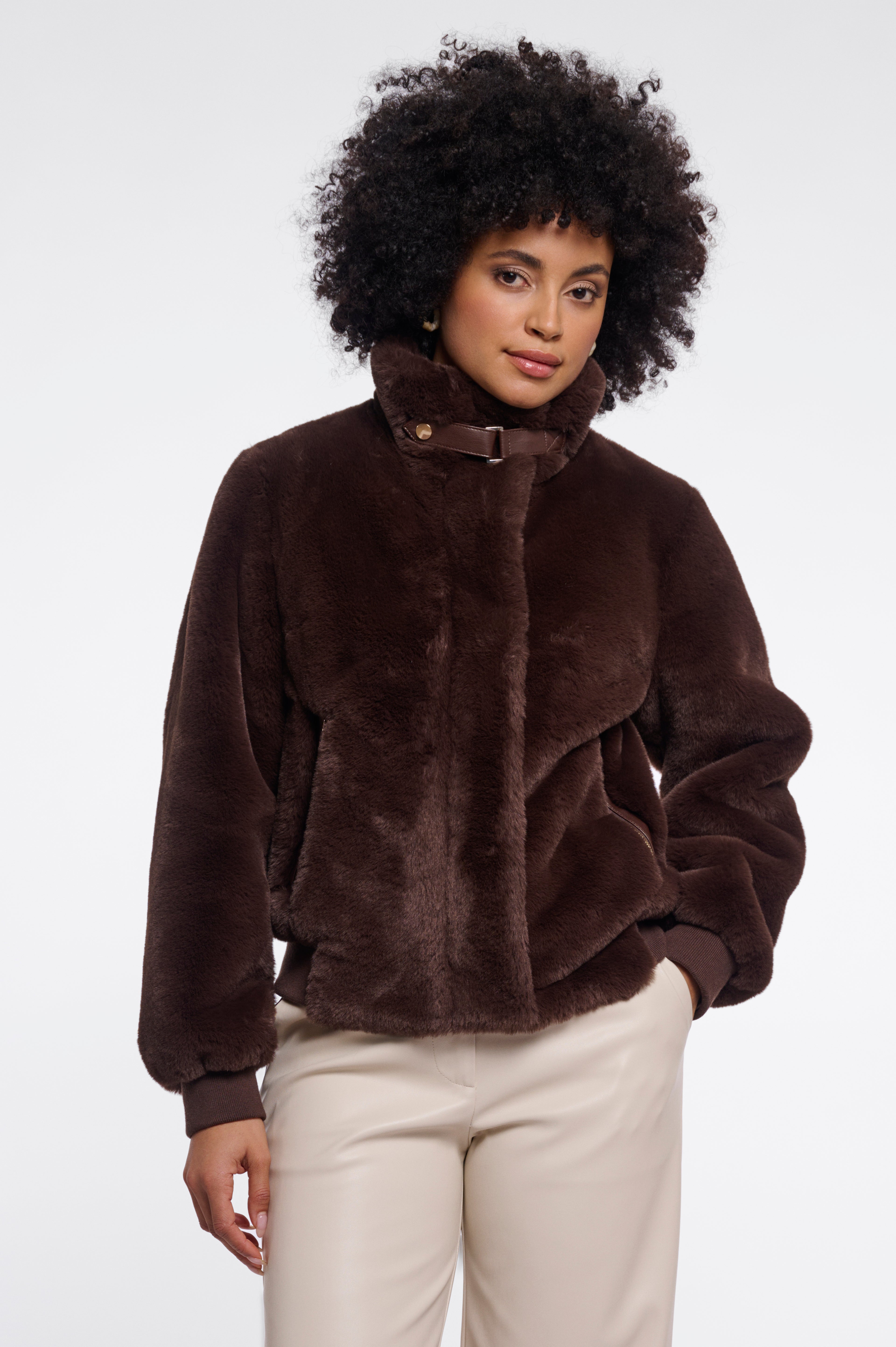 Rino & Pelle Ambra Faux Fur Jacket - Coffee