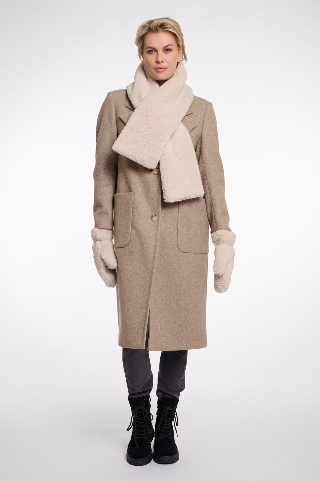 Rino & Pelle Asho Teddy Scarf - Birch