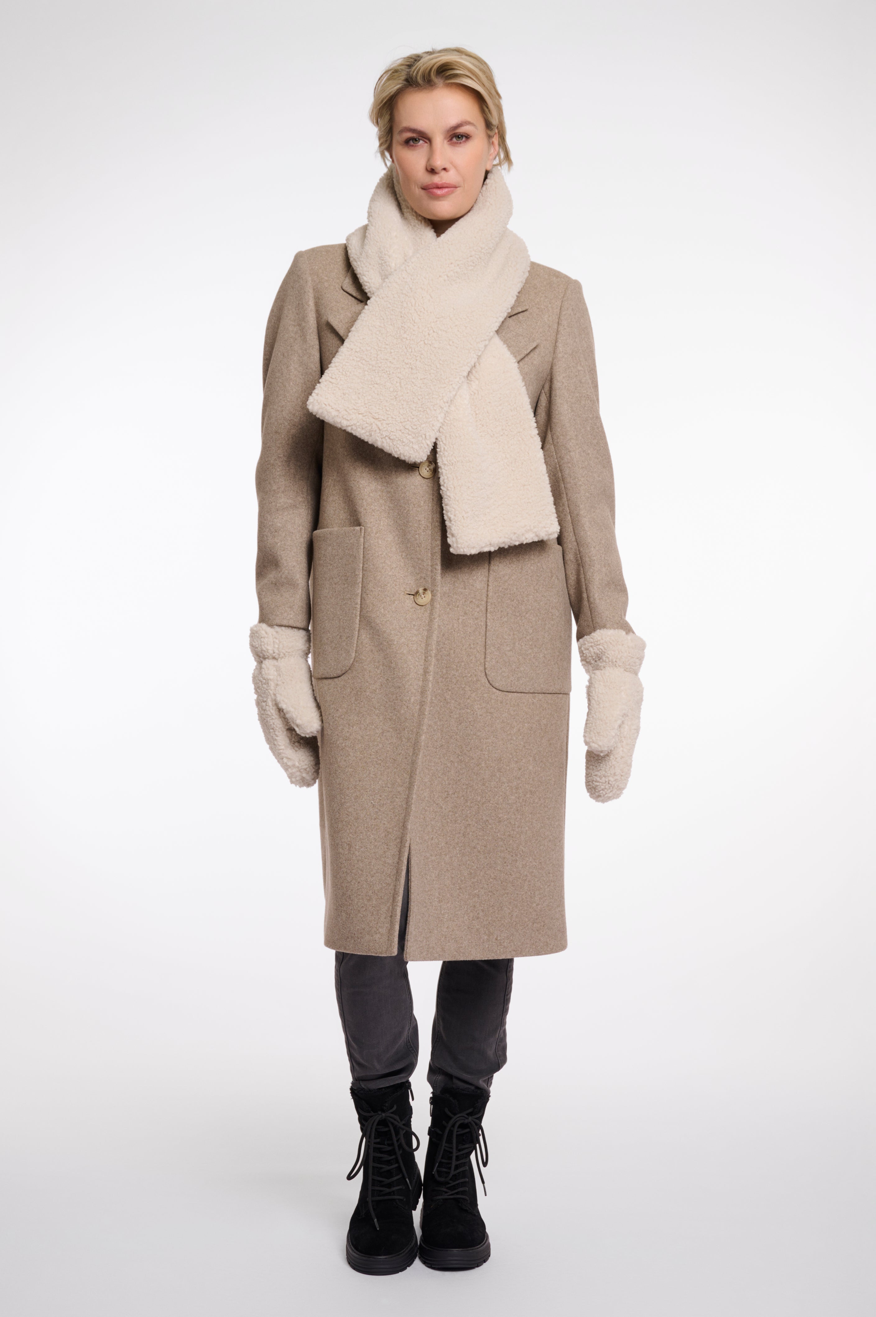 Rino & Pelle Asho Teddy Scarf - Birch