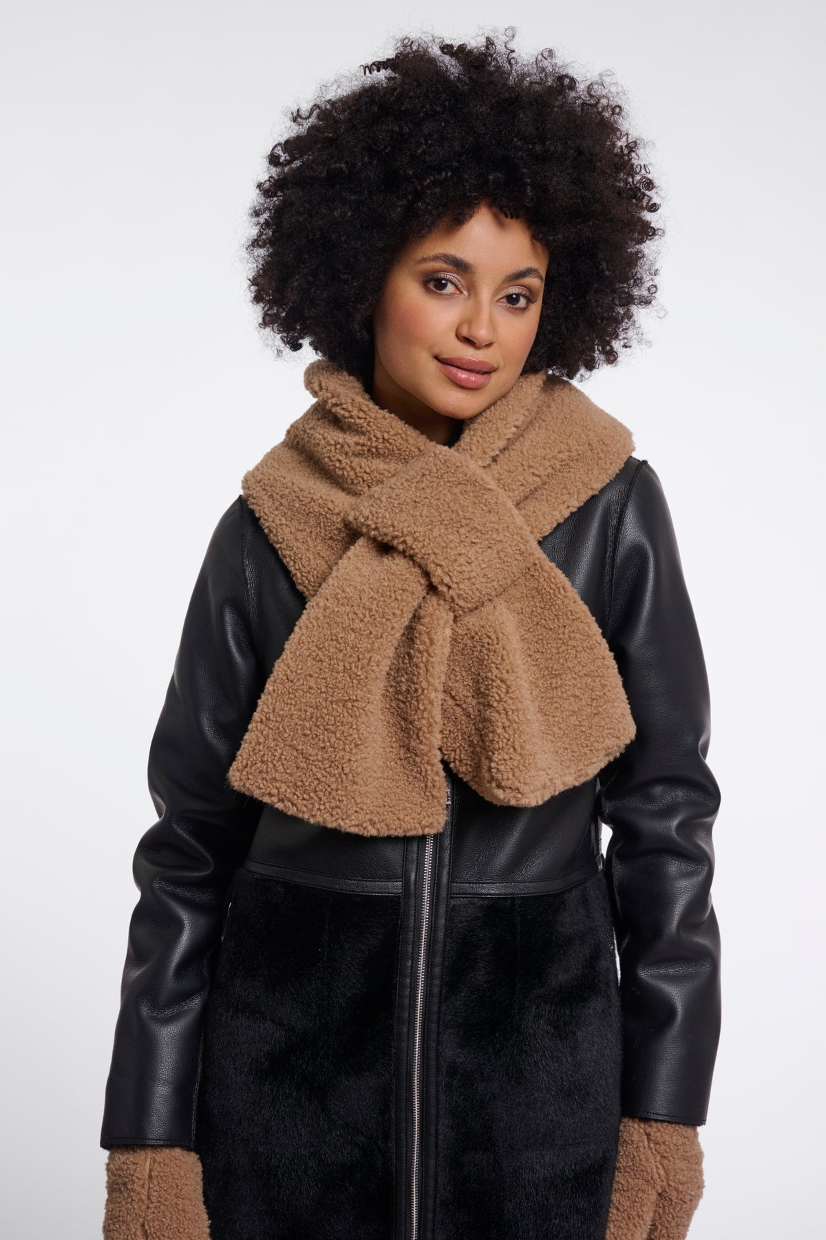 Rino & Pelle Asho Teddy Scarf - Toast