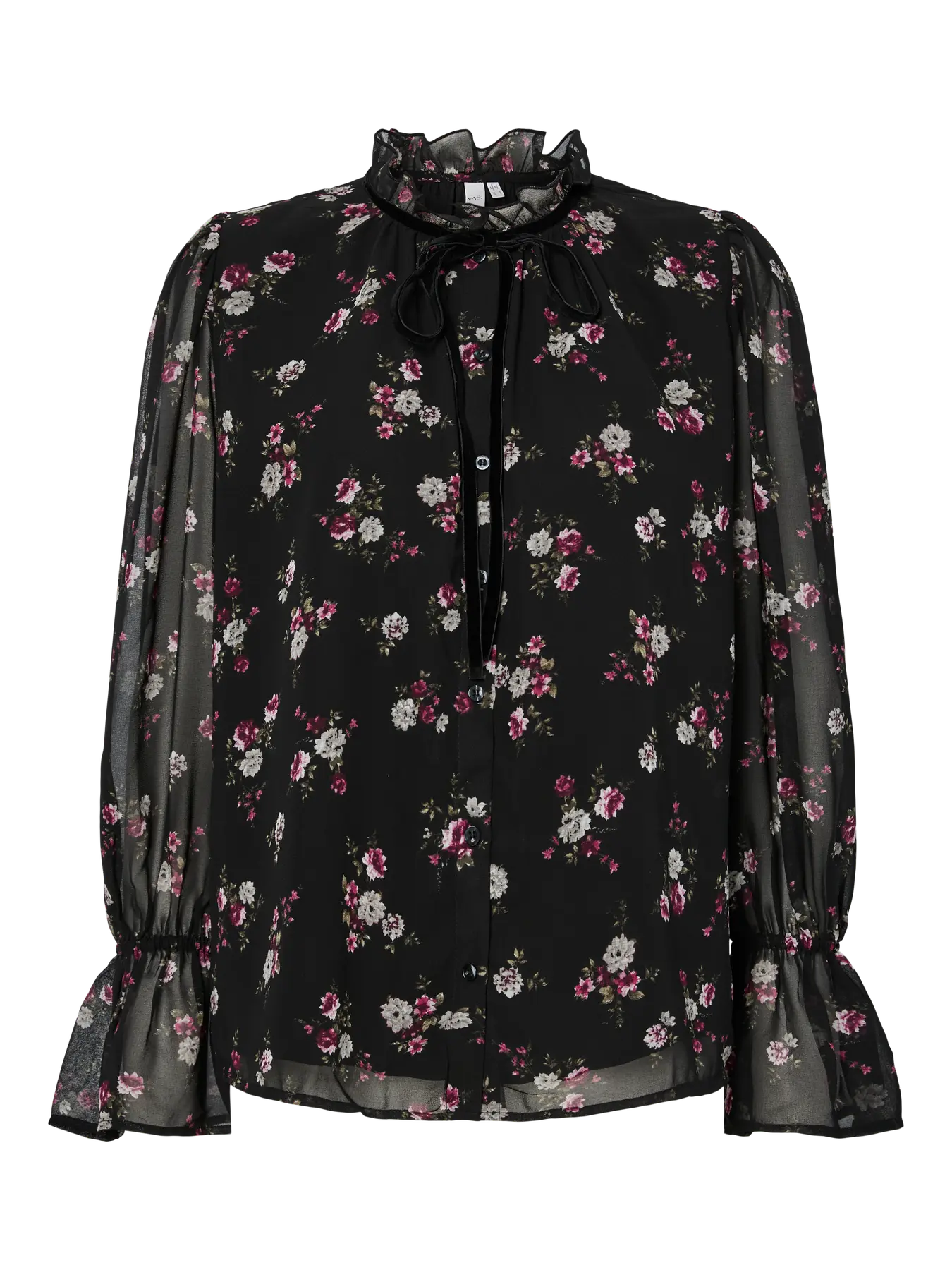 YAS Ronia Floral Blouse - Black