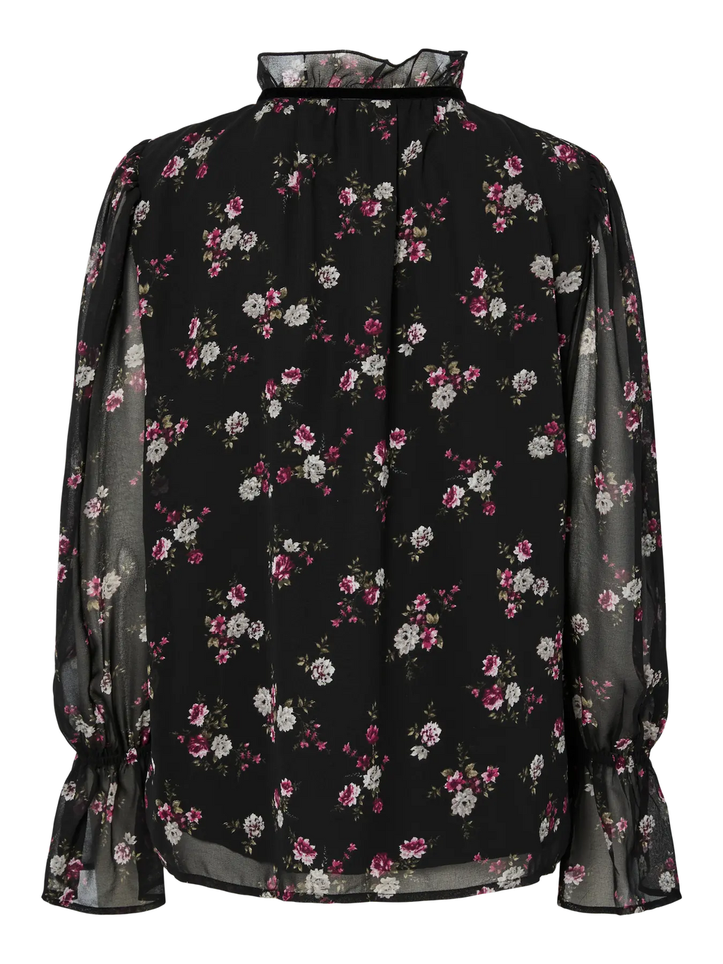 YAS Ronia Floral Blouse - Black