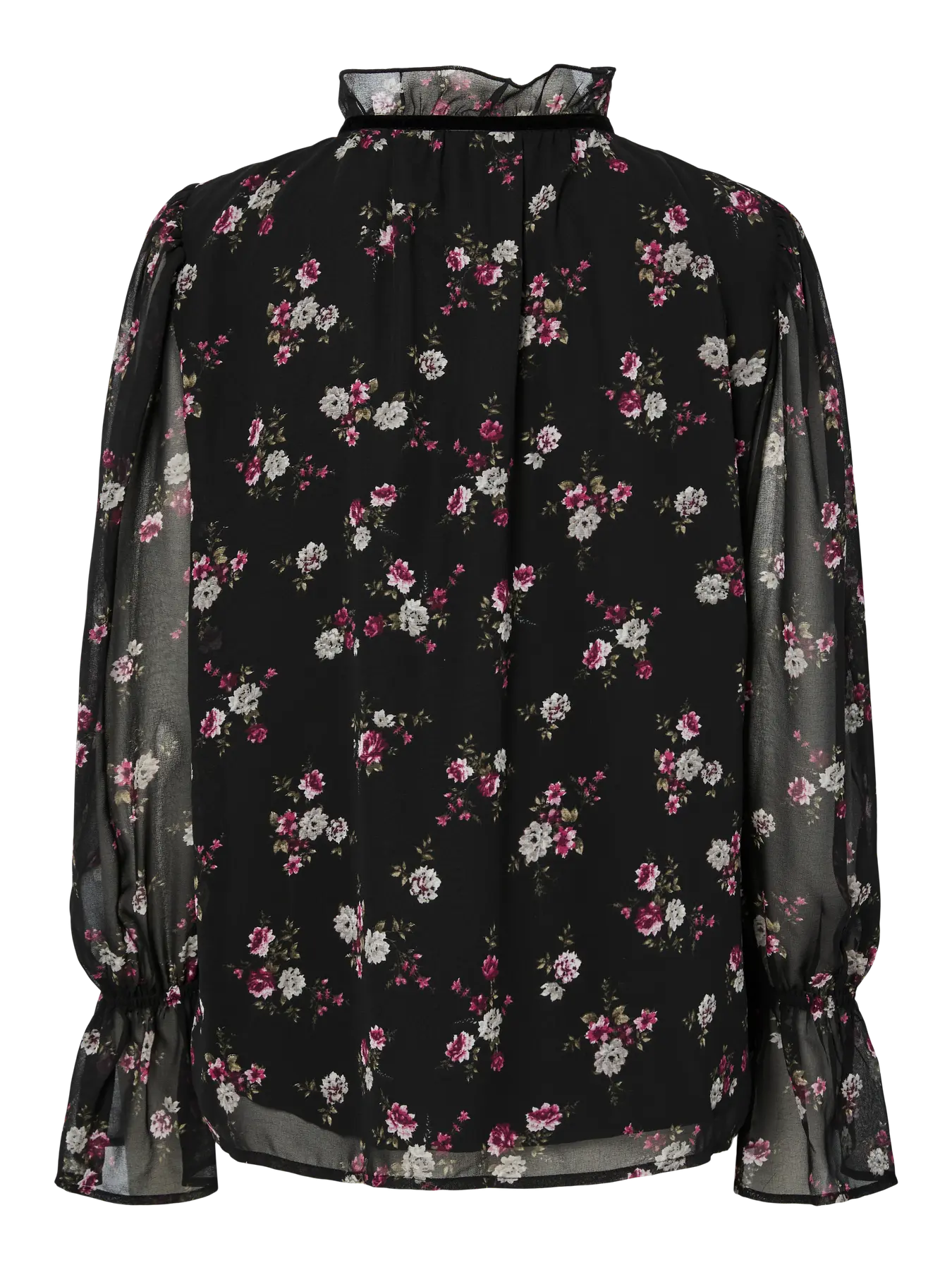 YAS Ronia Floral Blouse - Black