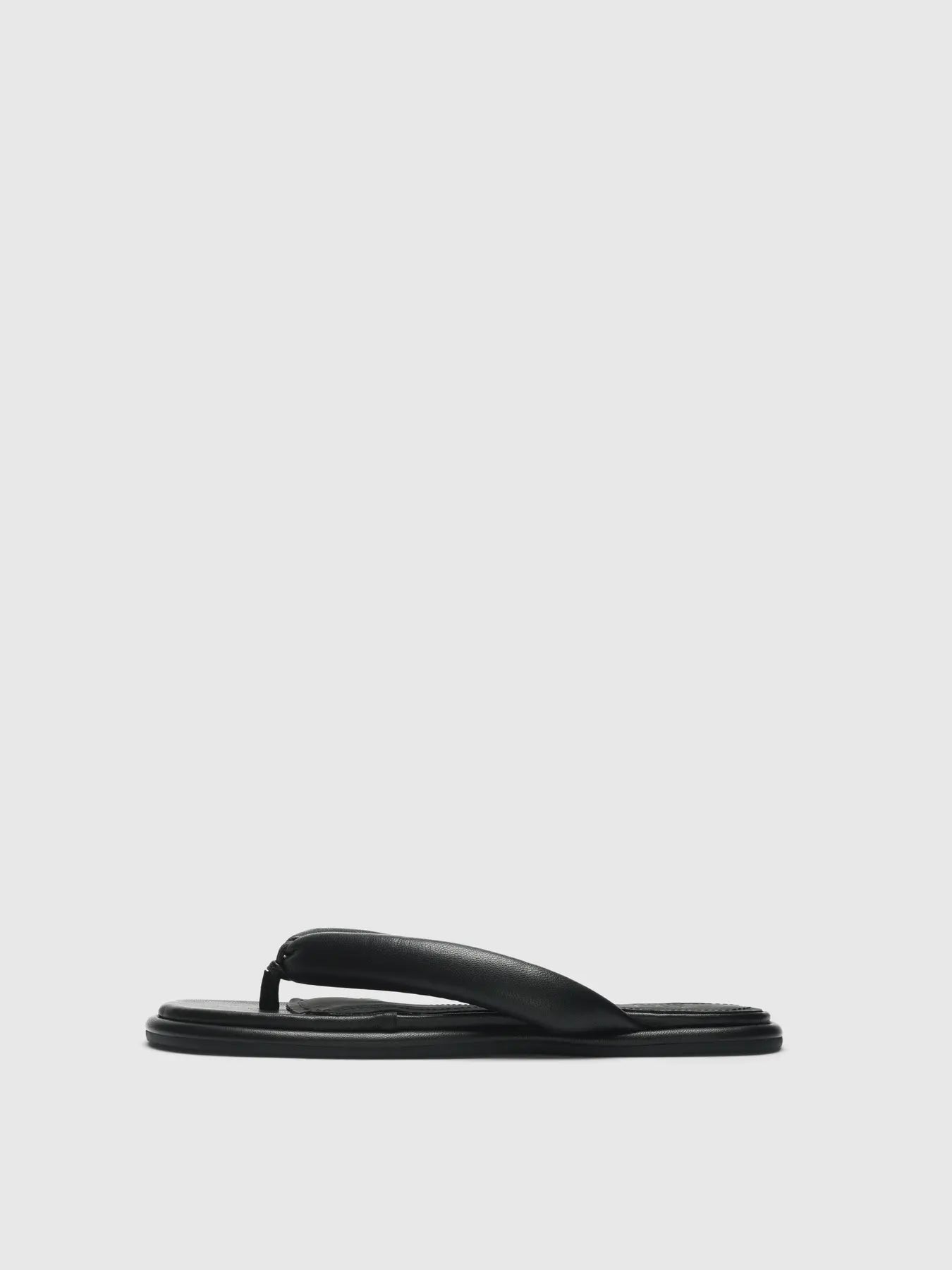 Selected Freja Leather Flip Flop - Black