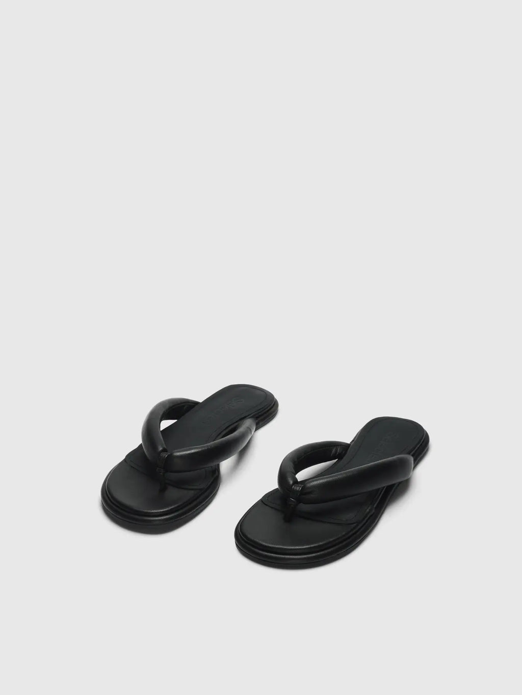 Selected Freja Leather Flip Flop - Black