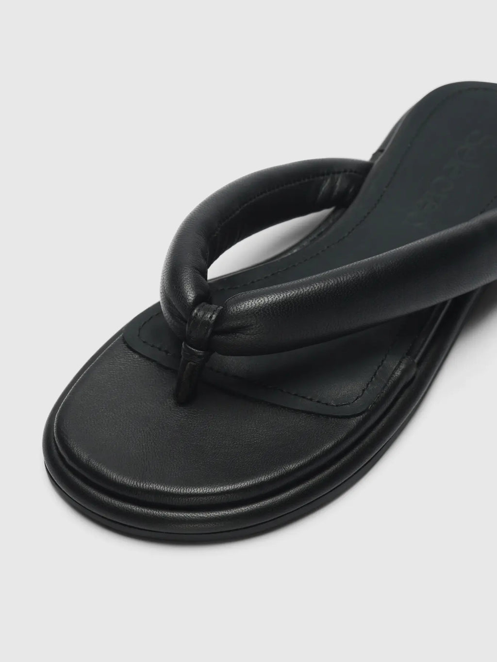 Selected Freja Leather Flip Flop - Black