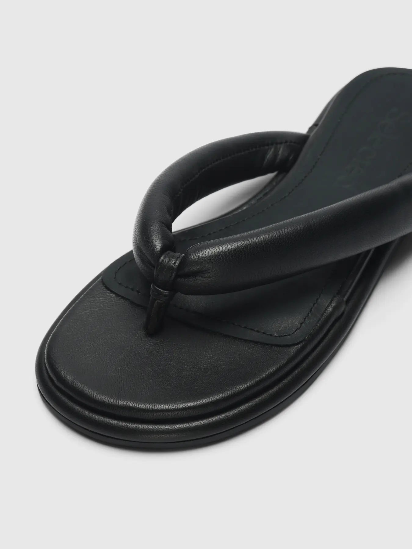 Selected Freja Leather Flip Flop - Black