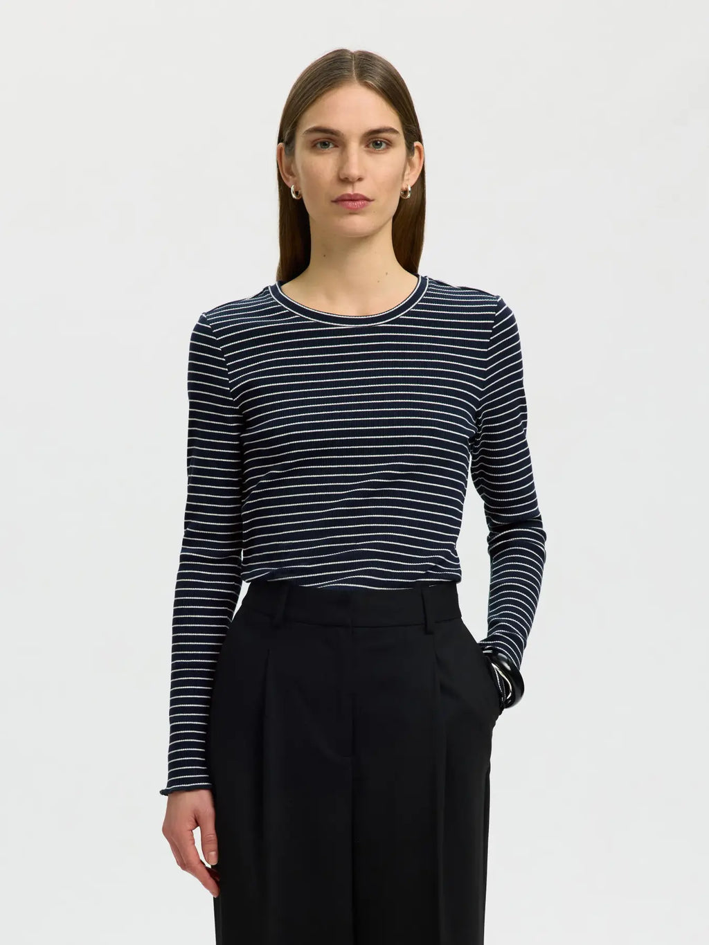 Selected Wanna Stripe Top - Navy