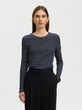 Selected Wanna Stripe Top - Navy