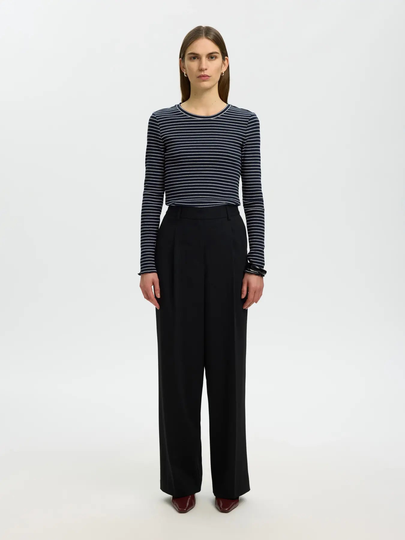 Selected Wanna Stripe Top - Navy