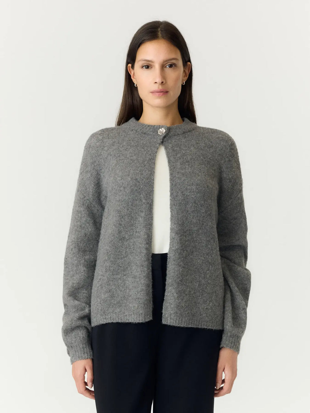 YAS Enya Loose Cardigan - Grey