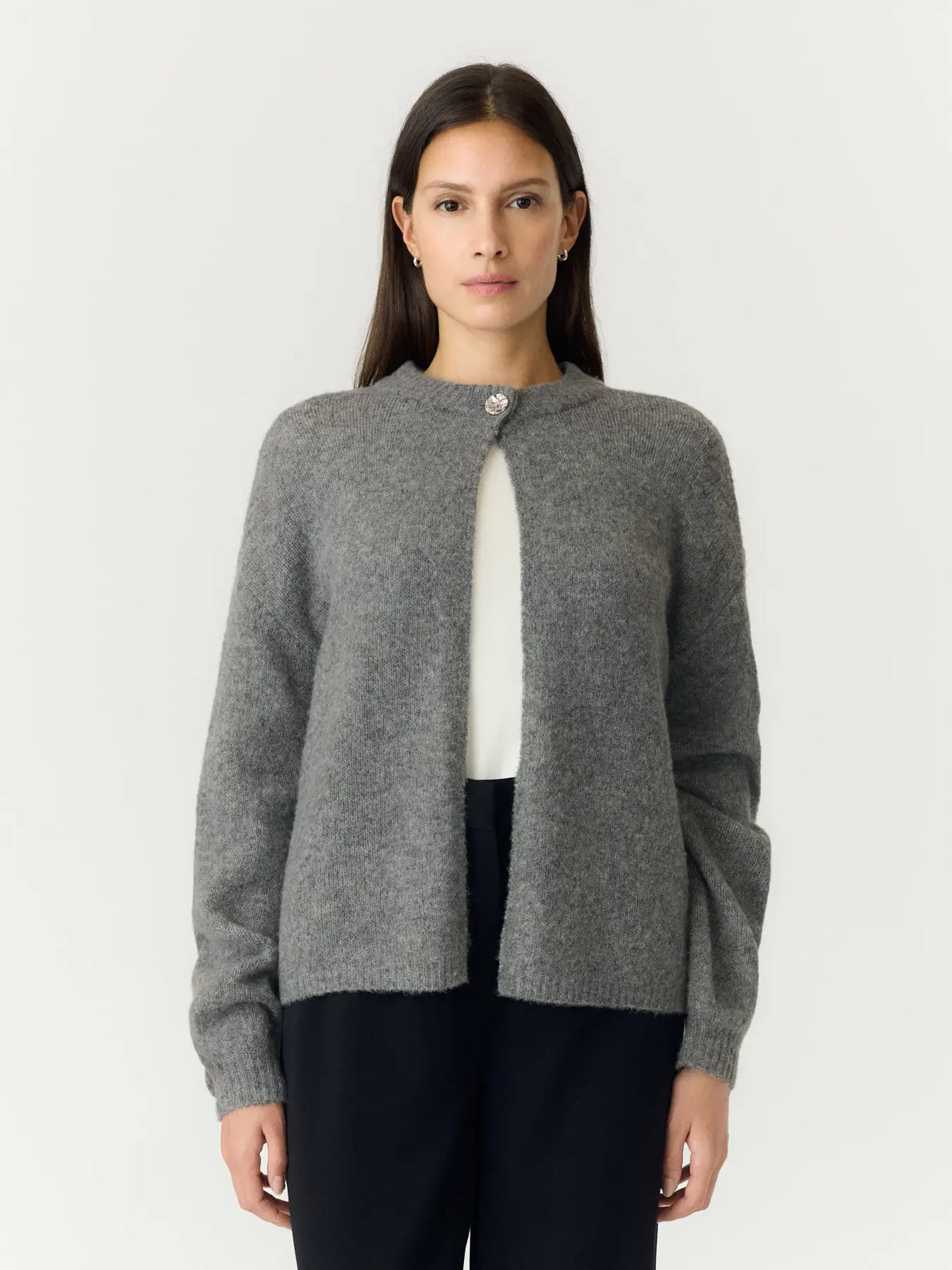 YAS Enya Loose Cardigan - Grey