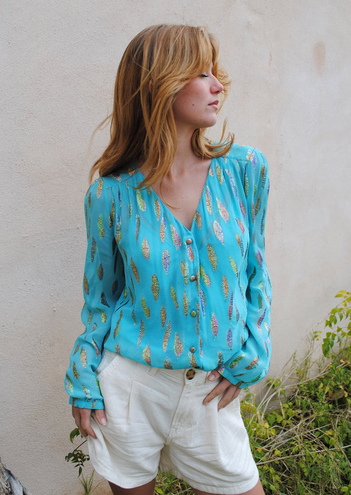 Stardust Betty Blouse - Turquoise