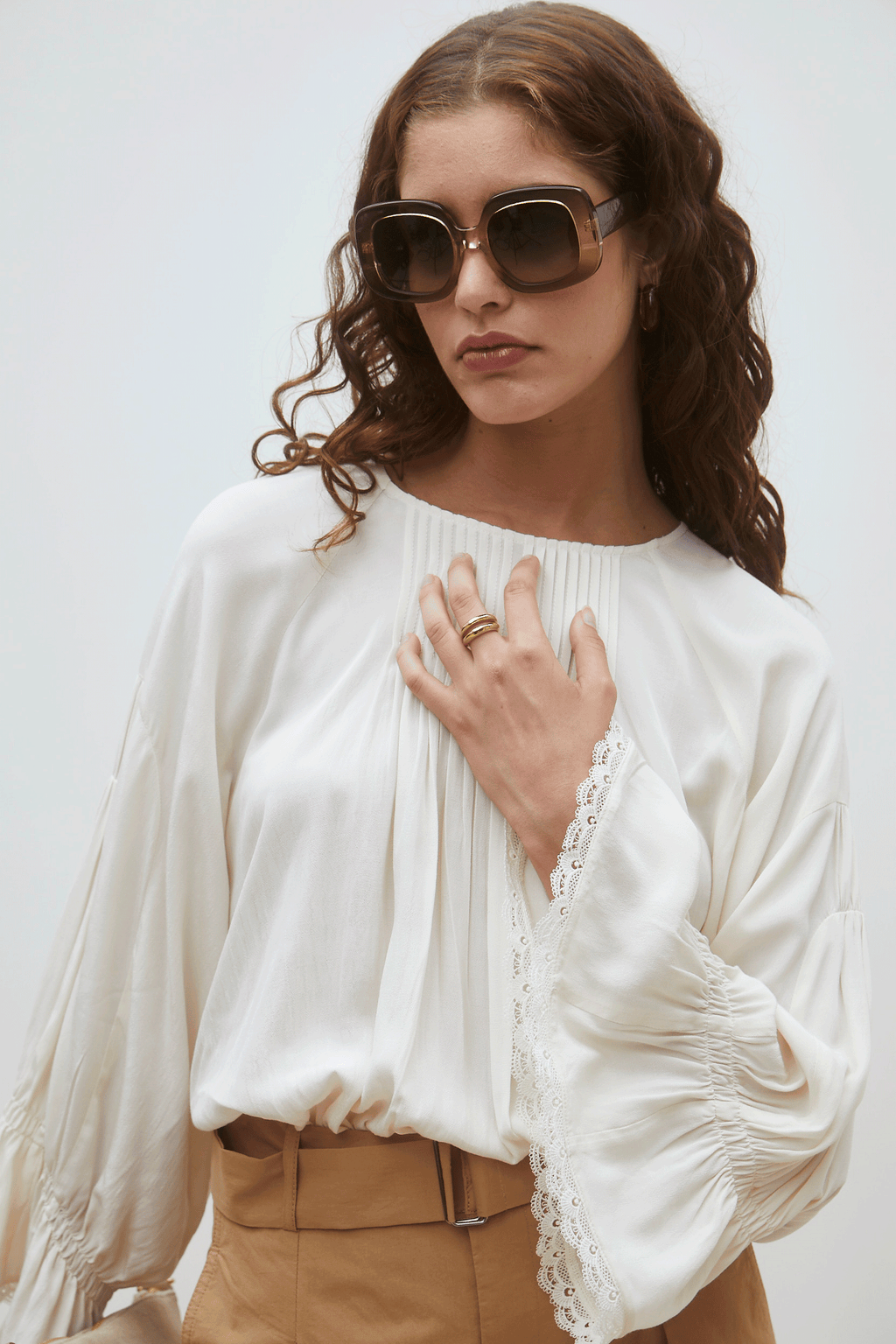 Suncoo Woven Last Blouse - Cream