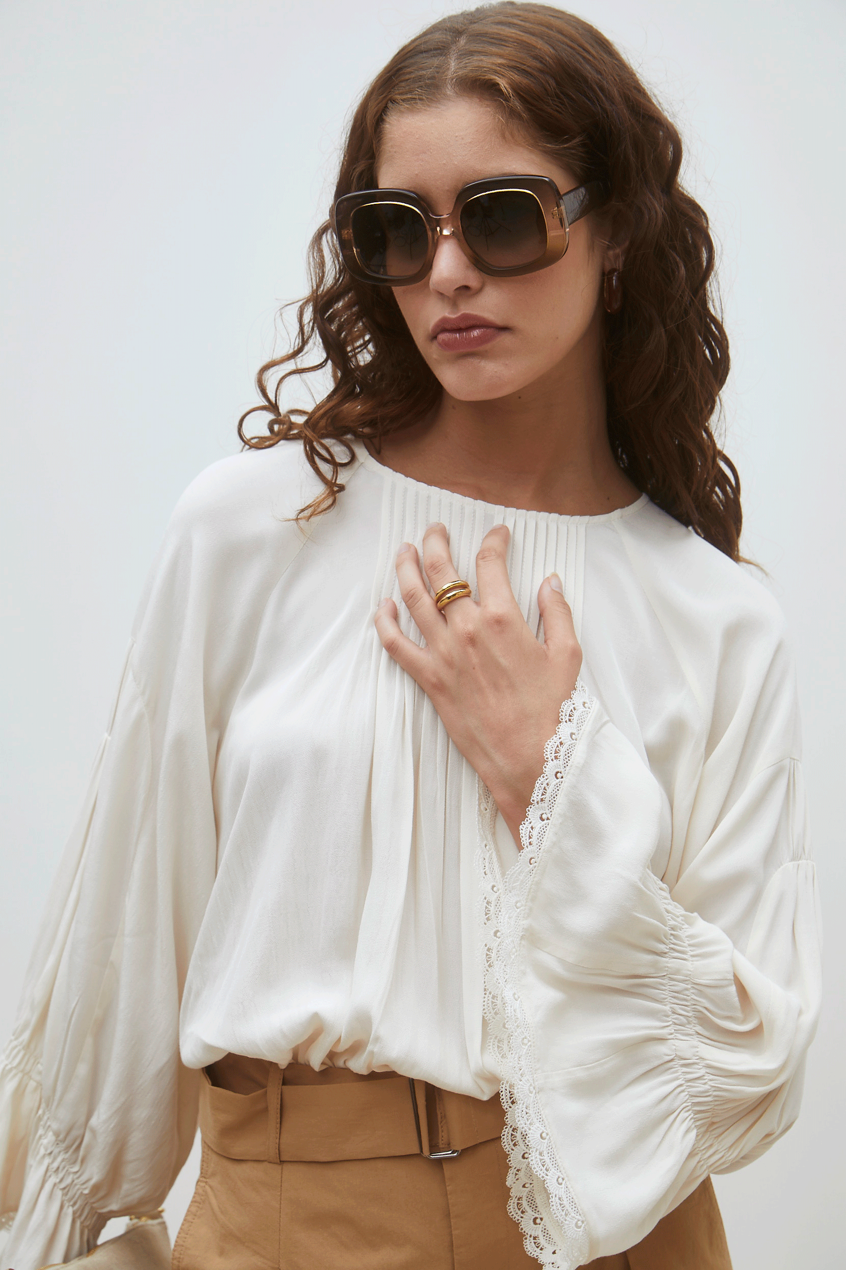 Suncoo Woven Last Blouse - Cream