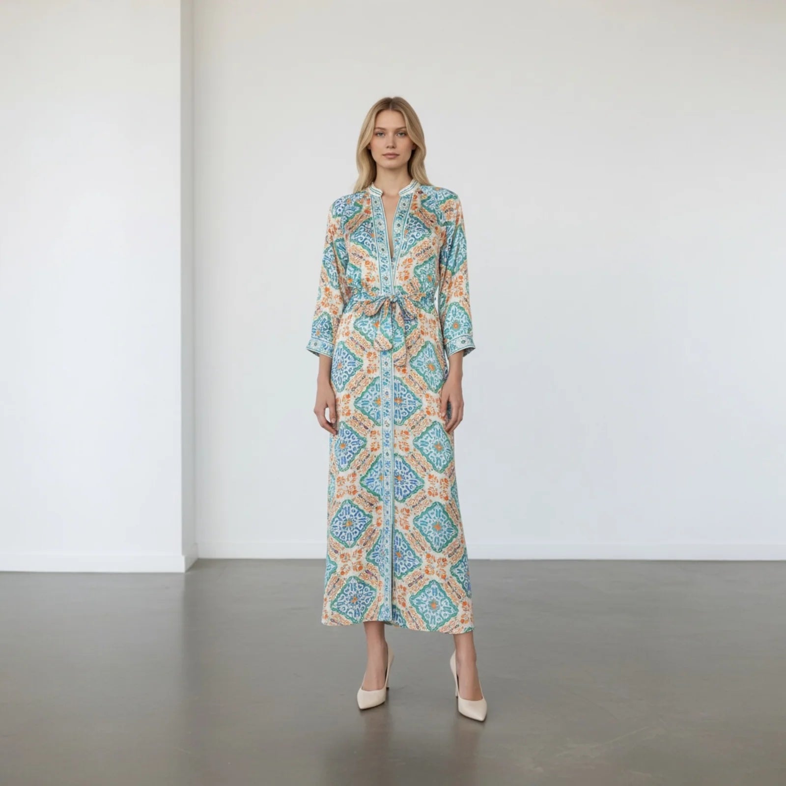 BRDR Bandana Orange Tile Dress