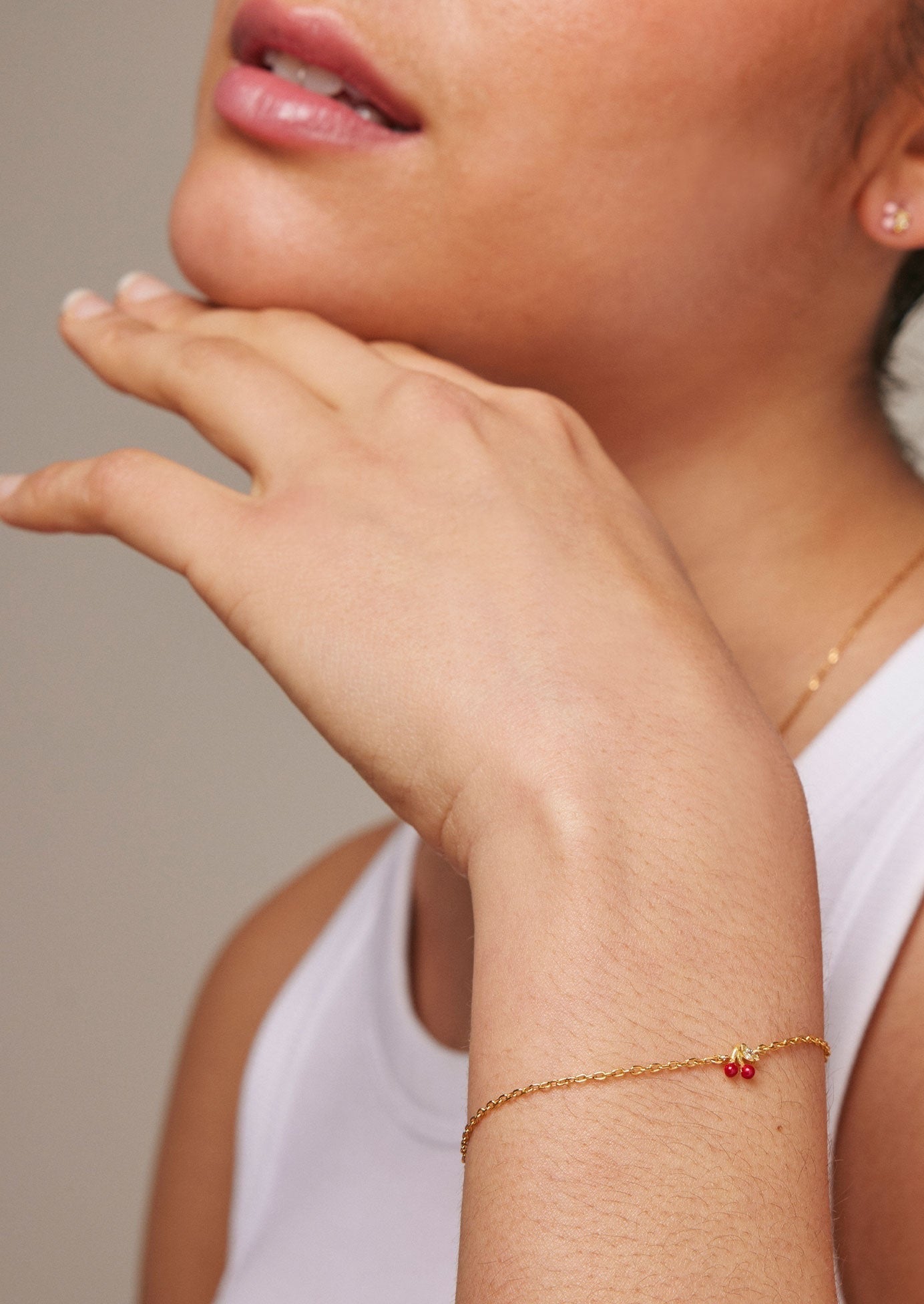 Enamel Cherry Bracelet