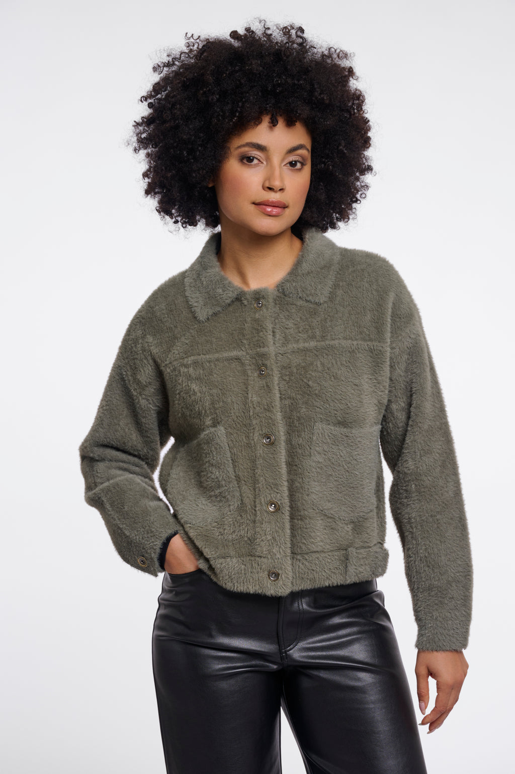 Rino & Pelle Bubbly Boxy Jacket - Green Ash