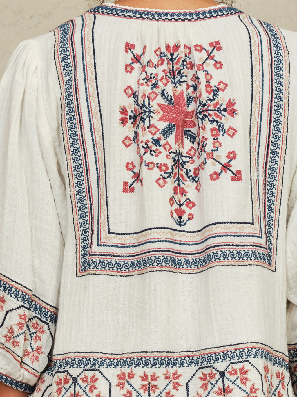 M.A.B.E Calista Embroidered Jacket - Ecru