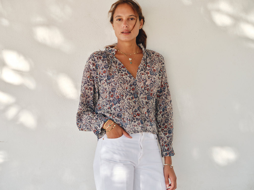 M.A.B.E Cass Print Long Sleeve Top