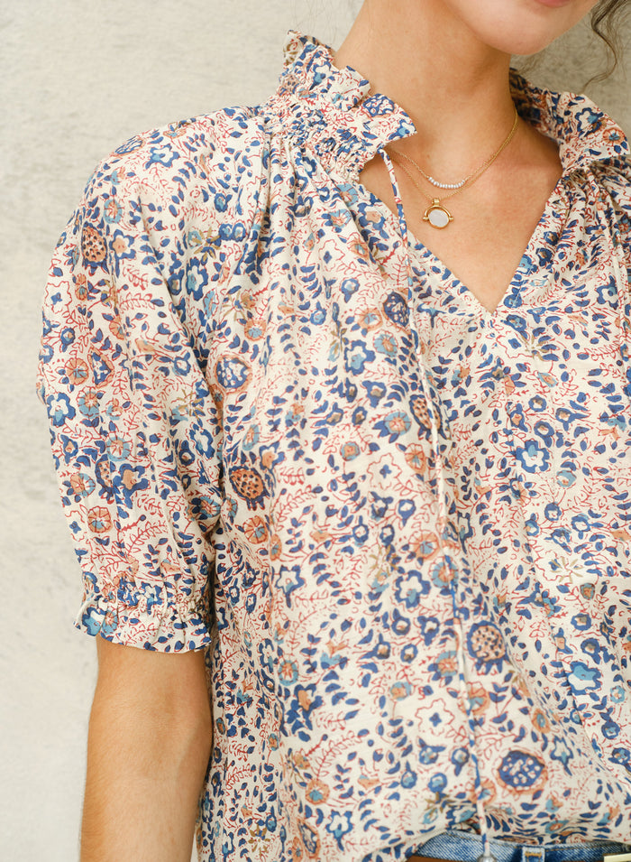 M.A.B.E Cass Print Long Sleeve Blouse