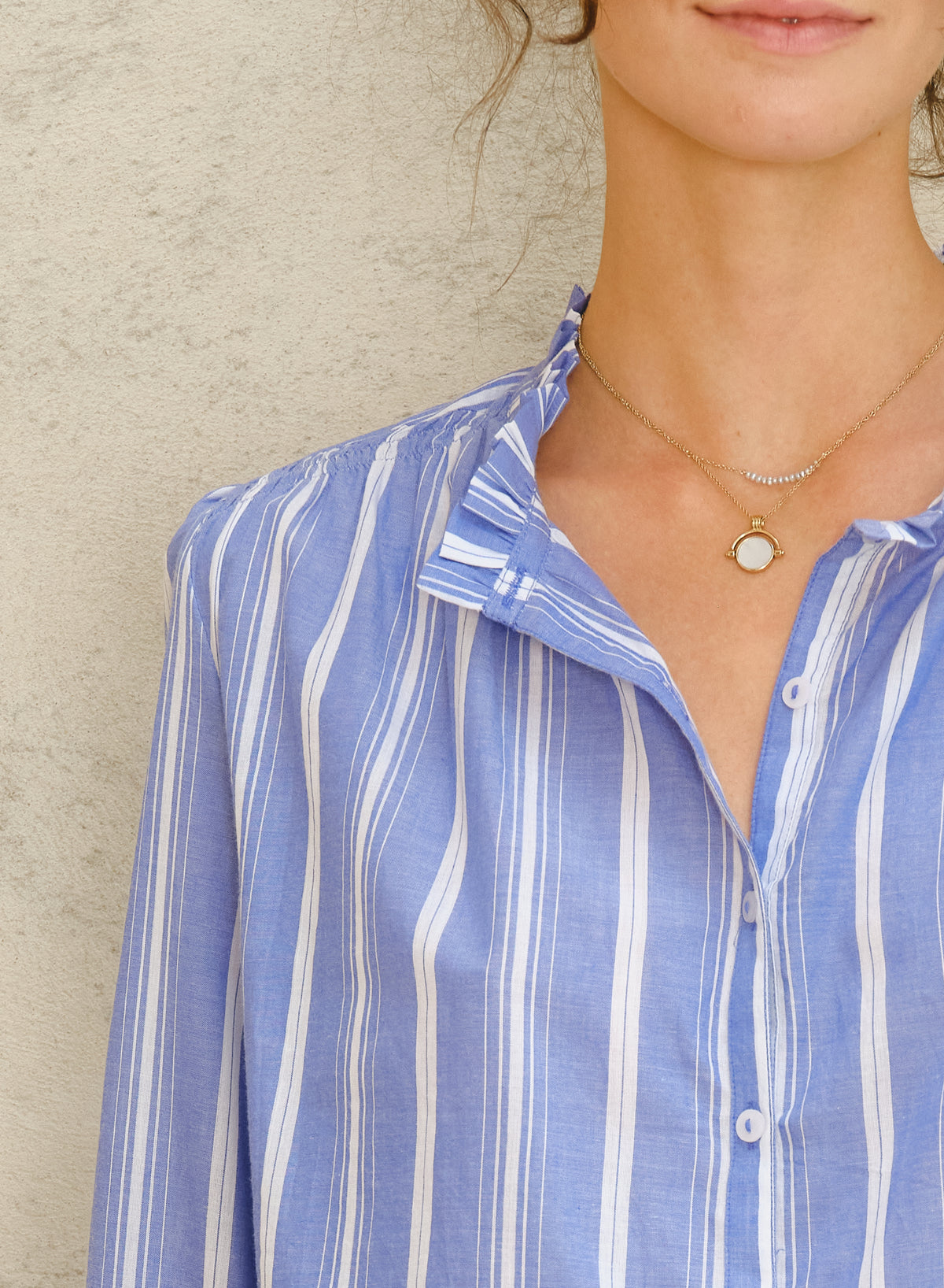 M.A.B.E Chrissie Shirt- Blue Stripe